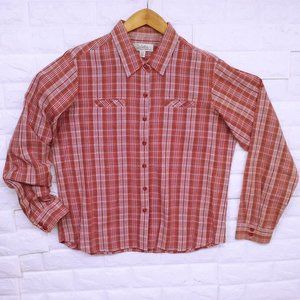 Vintage 80s Cabela's Plaid Over-Shirt Shacket Ladies-XL Button-up Pockets